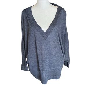 Chico's Gray Knit Dolman Sleeve Top Size 2 (L)